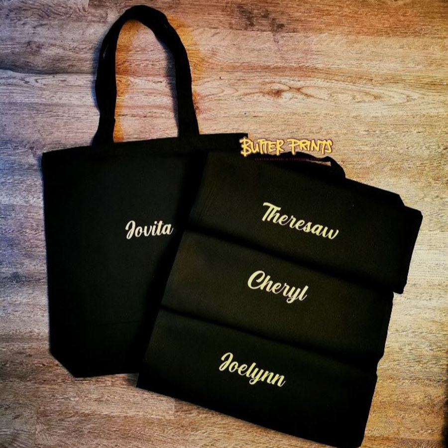 Custom Name on Canvas Tote Bag