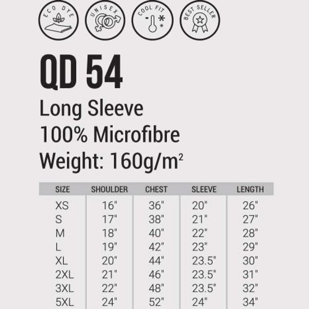 QD54 Long Sleeve Drifit Roundneck T-shirts UNISEX (OS) 160 gsm, view 4