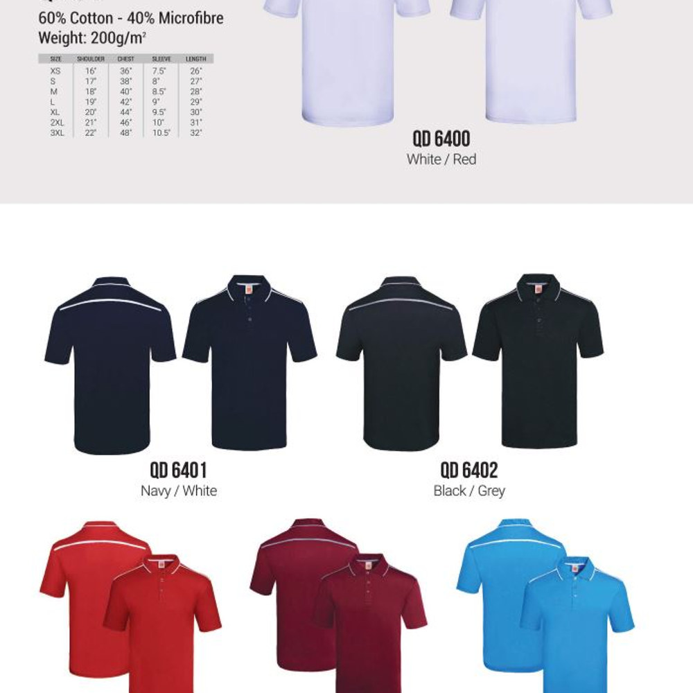 QD64 2-toned Polo Collared T-shirts UNISEX (OS) 200 gsm, view 2